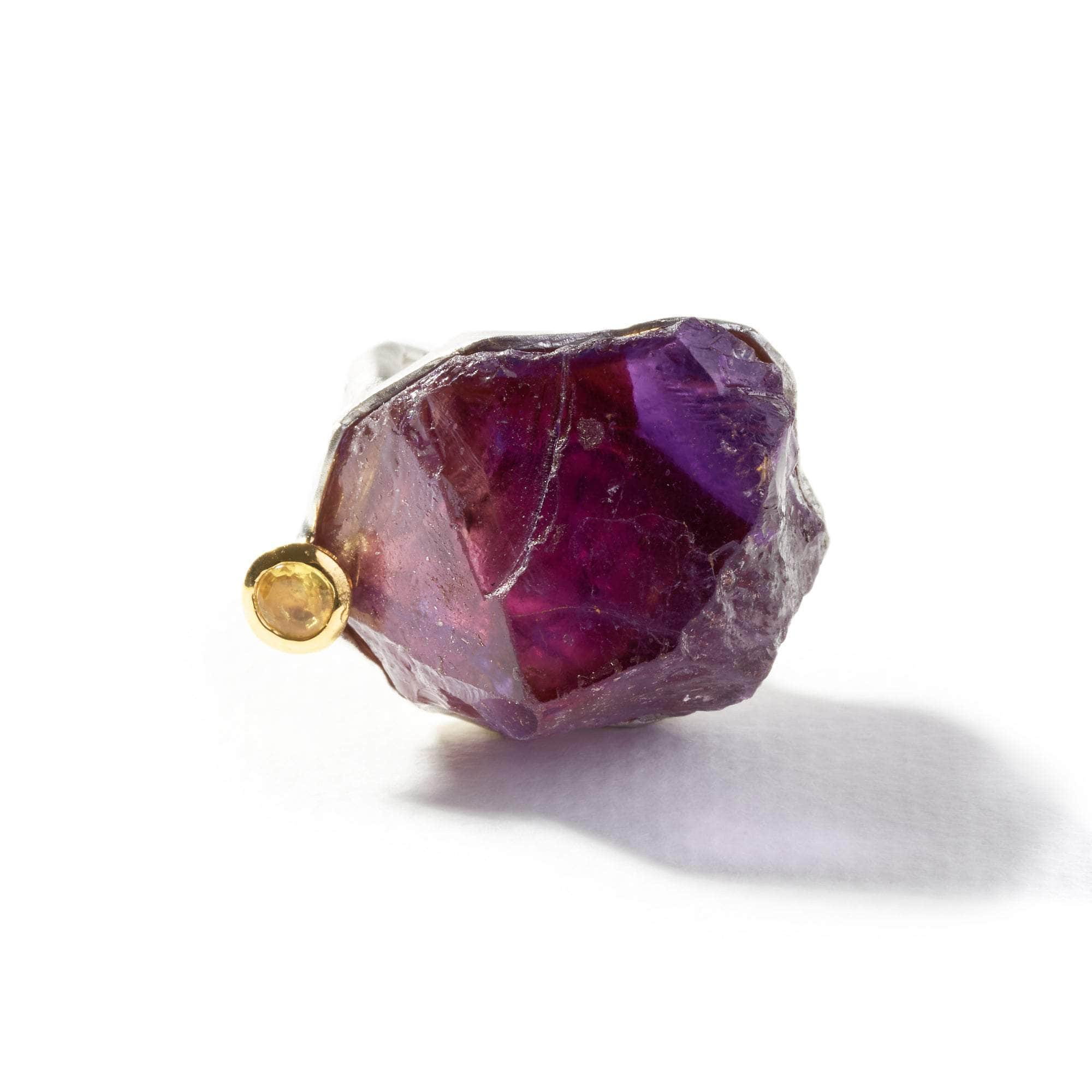 Poro Rough Amethyst and Yellow Sapphire Ring GERMAN KABIRSKI