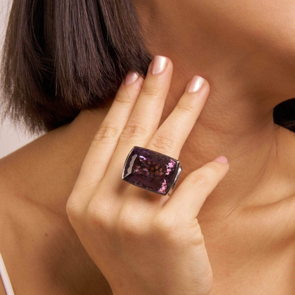 Ring 5.5 Maut Amethyst and Black Spinel Ring Maut Amethyst and Black Spinel Ring, Ring by GERMAN KABIRSKI
