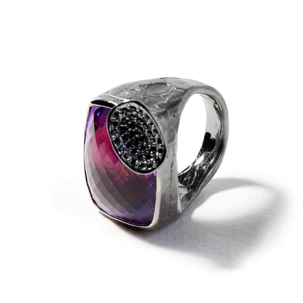 Ring 7 Fios Amethyst and Black Spinel Ring Fios Amethyst and Black Spinel Ring, Ring by GERMAN KABIRSKI