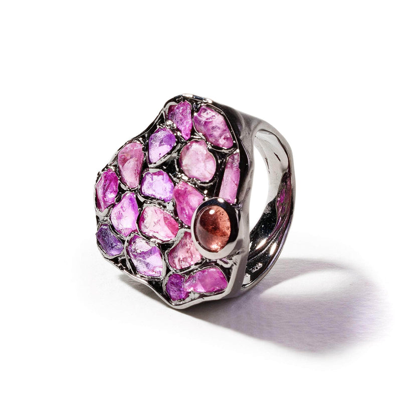 Ring 9 Ness Ruby Rough and Pink Sapphire Ring Ness Ruby Rough and Pink Sapphire Ring, Ring by GERMAN KABIRSKI