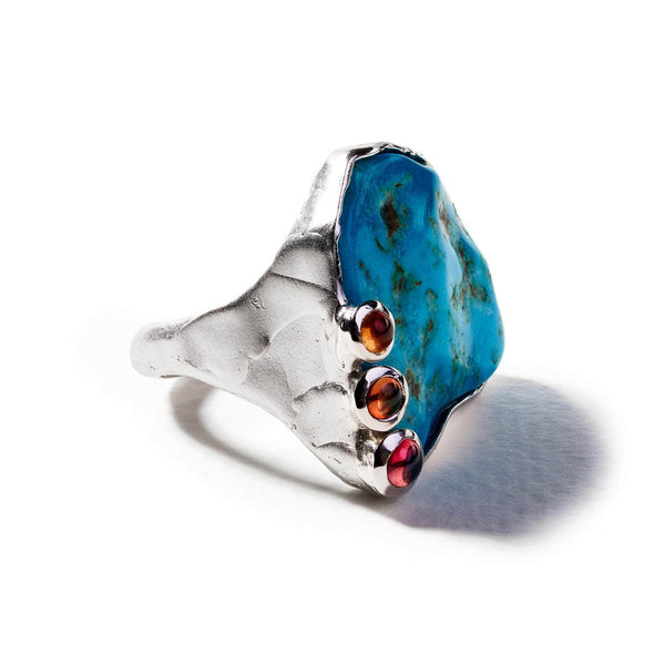 Ring 9 Marce Turquoise and Pink Sapphire Ring Marce Turquoise and Pink Sapphire Ring, Ring by GERMAN KABIRSKI