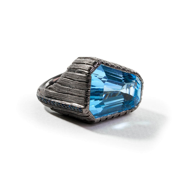 Marcet Swiss Blue Topaz and Blue Sapphire Ring GERMAN KABIRSKI
