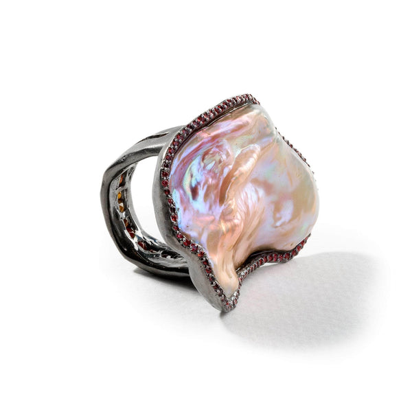 Cox Baroque Pearl and Mixed Sapphire Ring GERMAN KABIRSKI