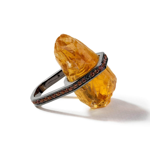 Geiger Rough Citrine and Orange Sapphire Ring GERMAN KABIRSKI