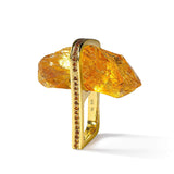 Hedess Rough Citrine and Yellow Sapphire Ring GERMAN KABIRSKI