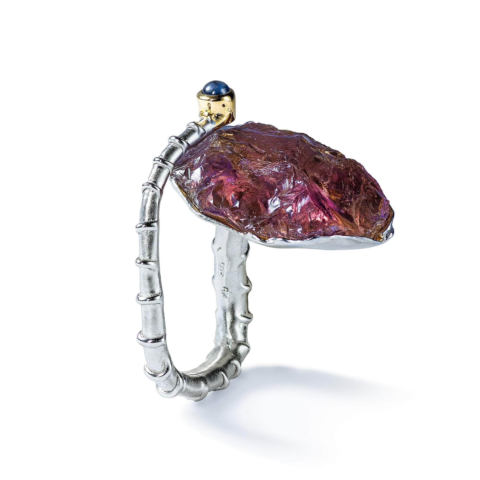 Gisell Rough Amethyst and Blue Sapphire Ring GERMAN KABIRSKI
