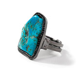 Ome Rough Turquoise and Black Spinel Ring GERMAN KABIRSKI