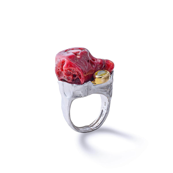 Joss Red Coral and Yellow Sapphire Ring GERMAN KABIRSKI