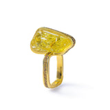 Uni Rough Lemon Quartz and Yellow Sapphire Ring GERMAN KABIRSKI