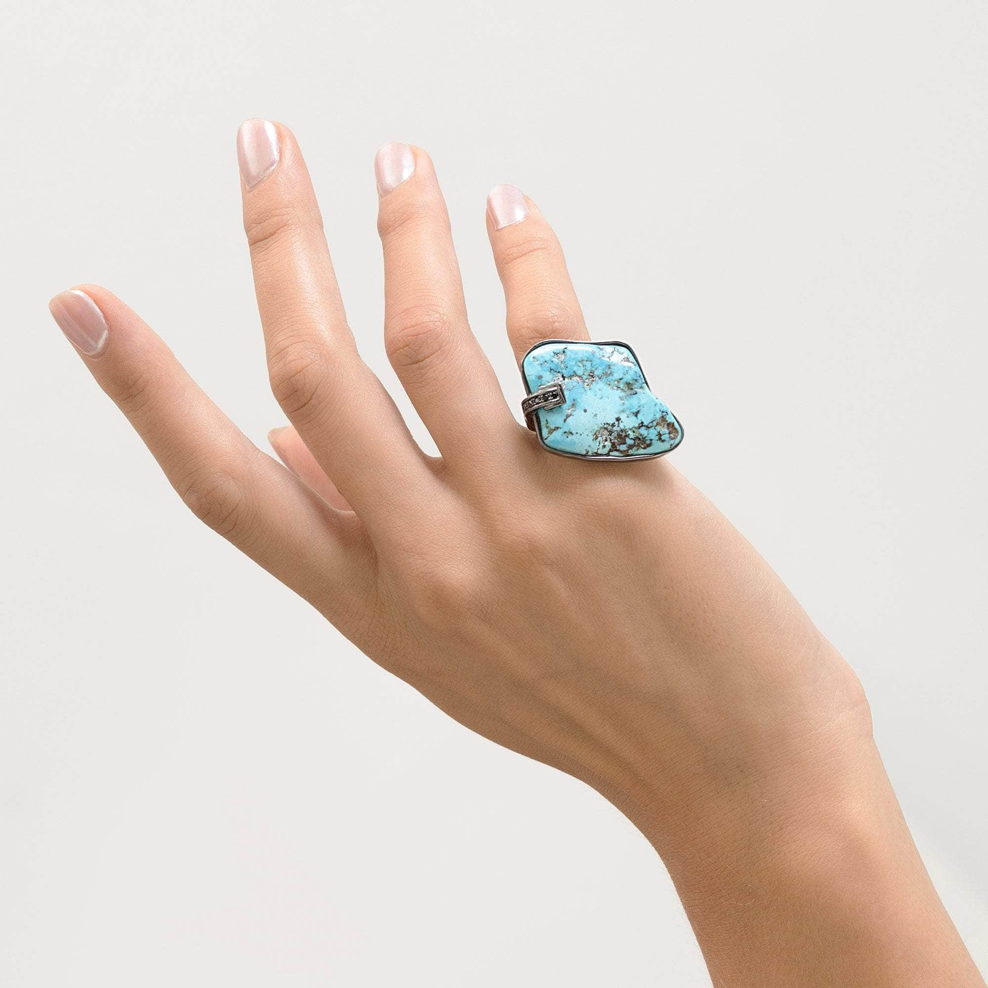 Ataeru Turquoise and Spinel Ring GERMAN KABIRSKI