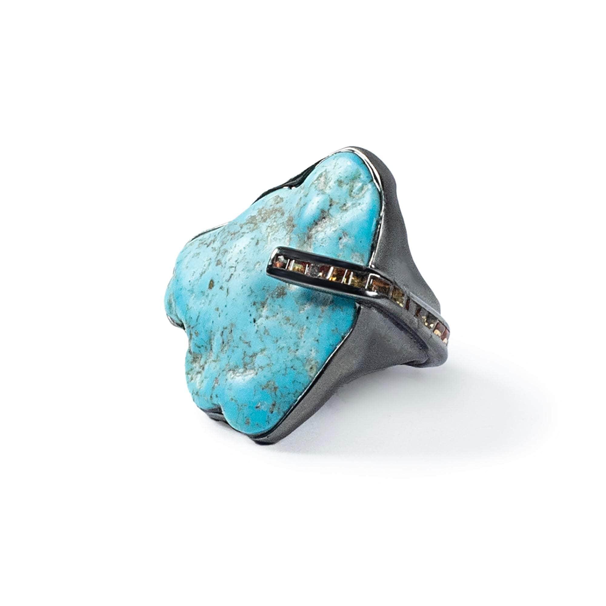 Eau Rough Turquoise and Sapphire Ring GERMAN KABIRSKI