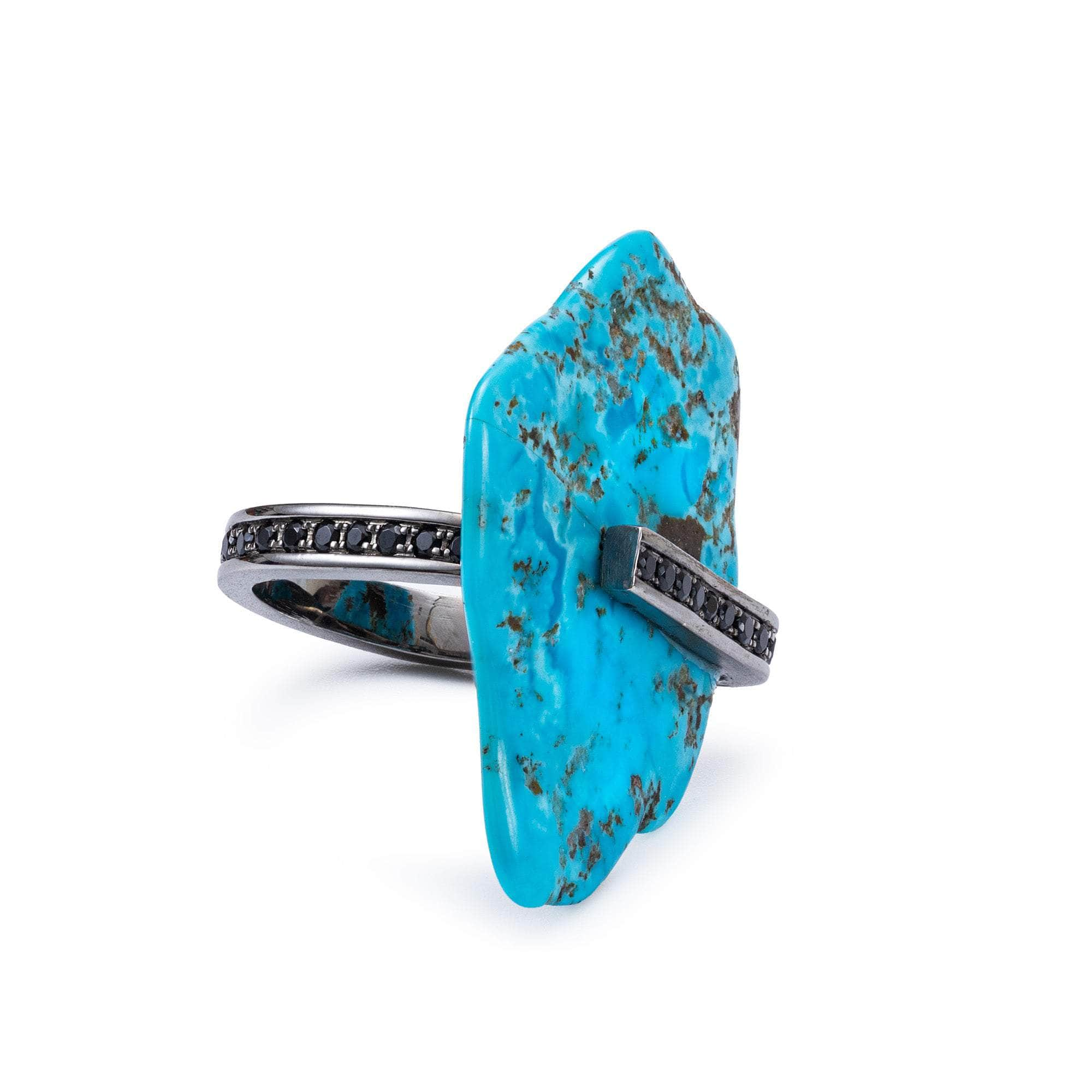 Peret Rough Turquoise and Spinel Ring GERMAN KABIRSKI