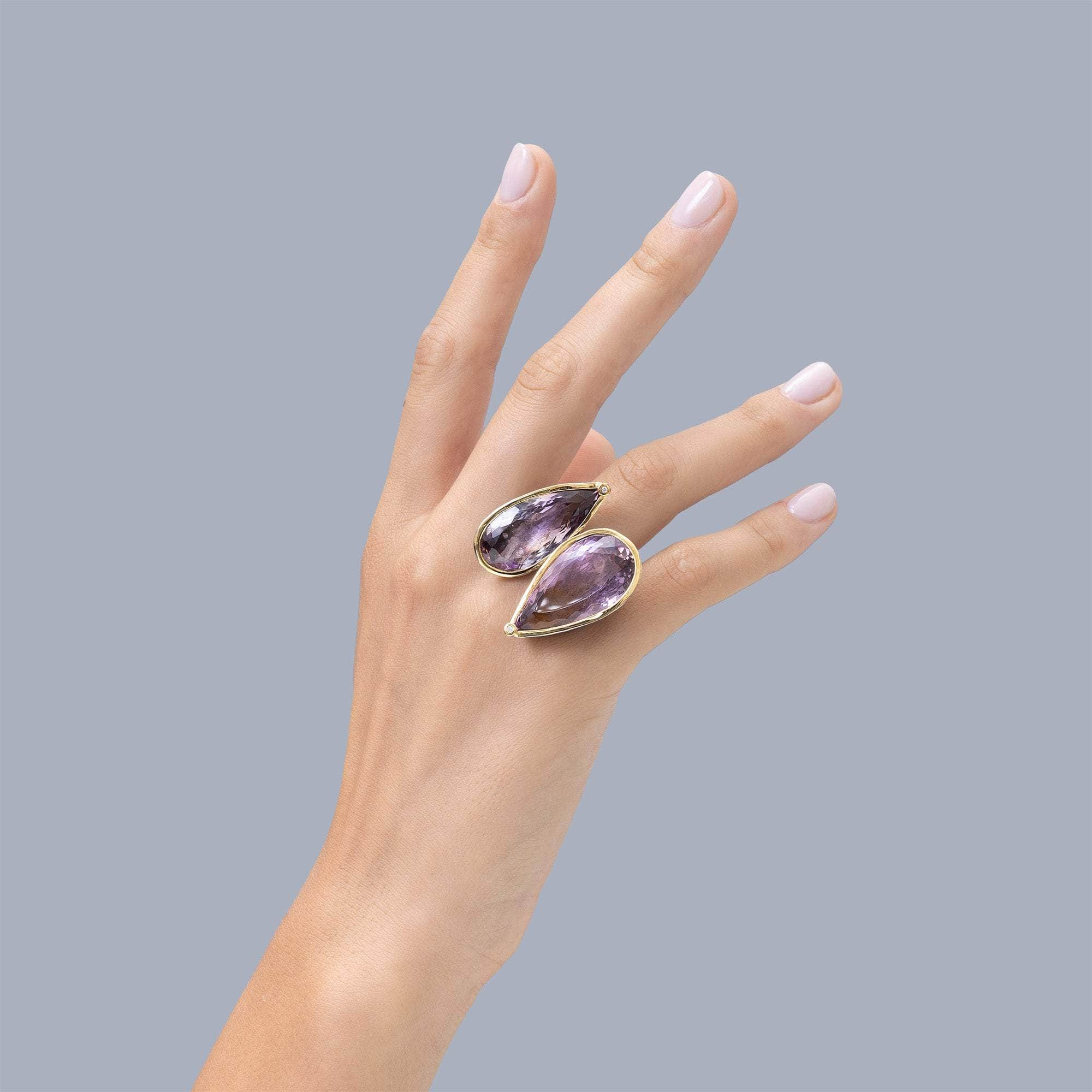 Enif Amethyst and Diamond Ring GERMAN KABIRSKI