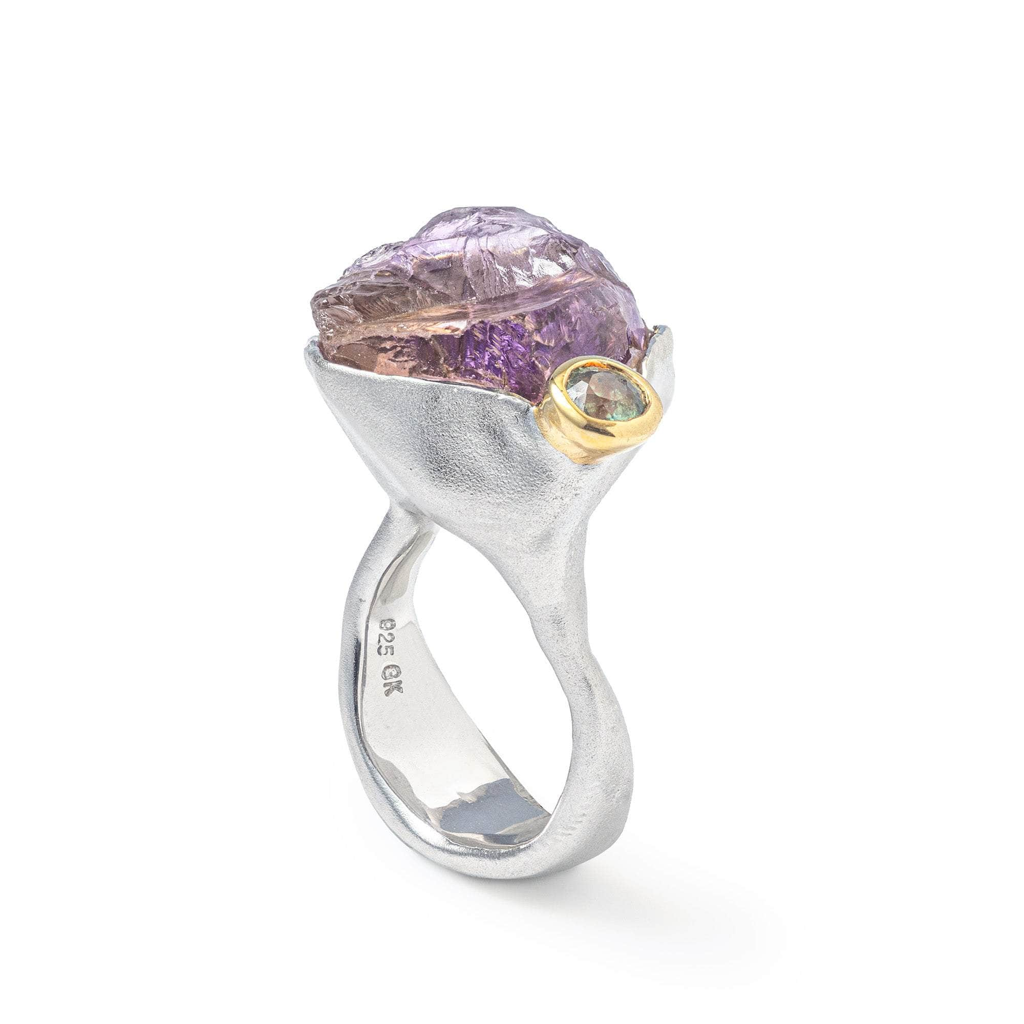 Alcuin Rough Ametrine and Sapphire Ring GERMAN KABIRSKI