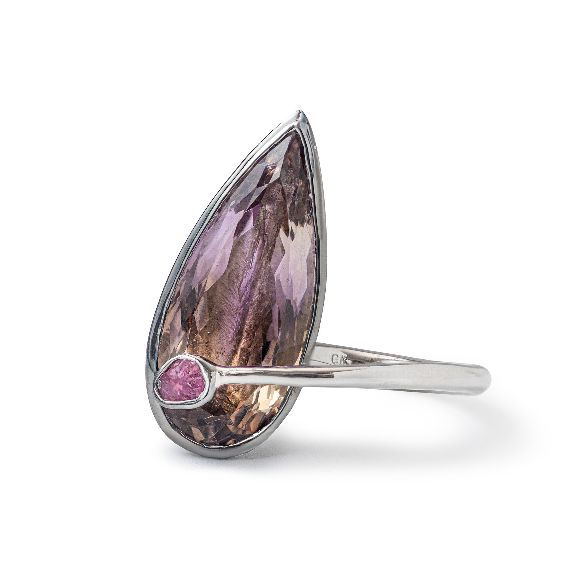 Seti Amethyst and Rough Ruby Ring