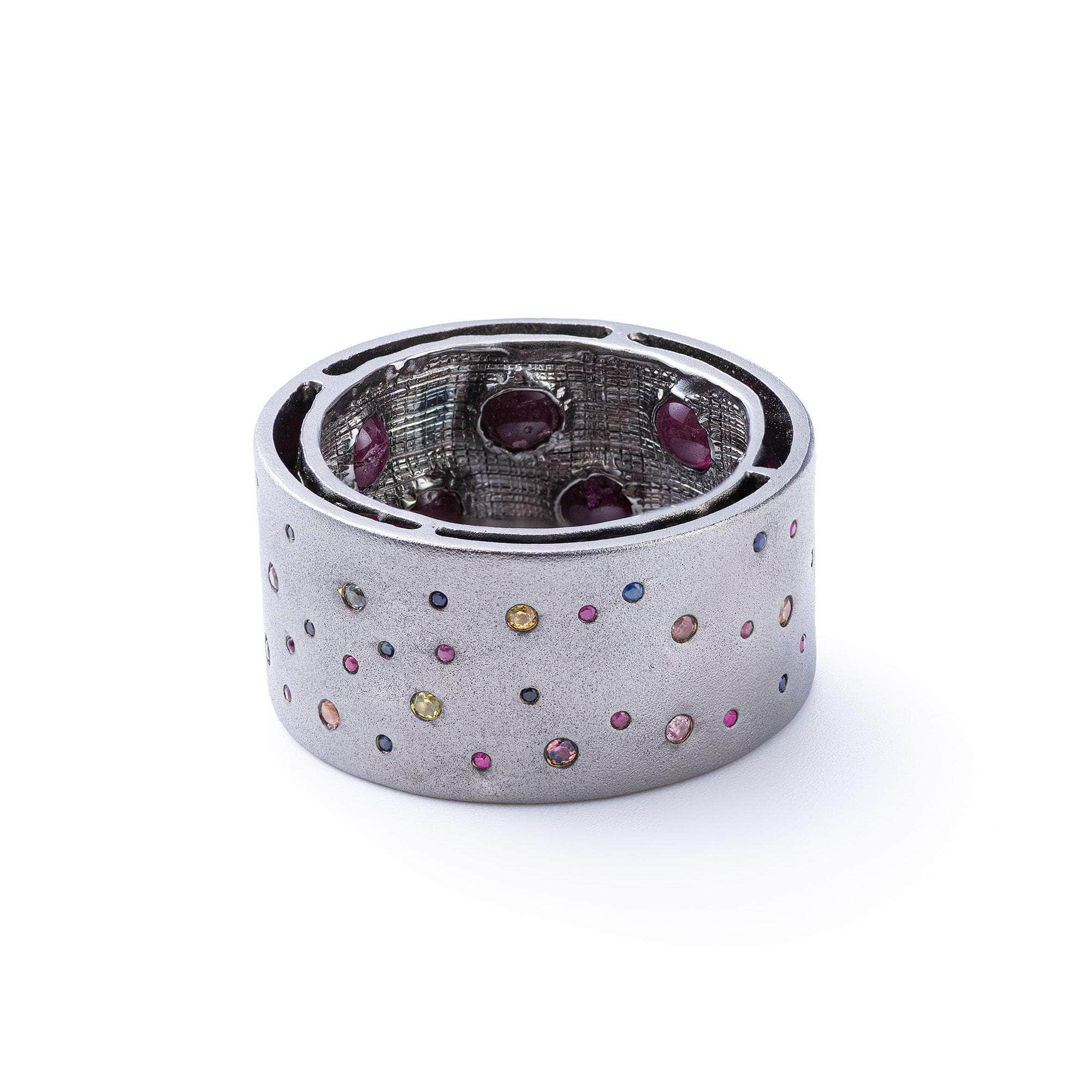 Dubhe Ruby and Mixed Sapphires Ring GERMAN KABIRSKI