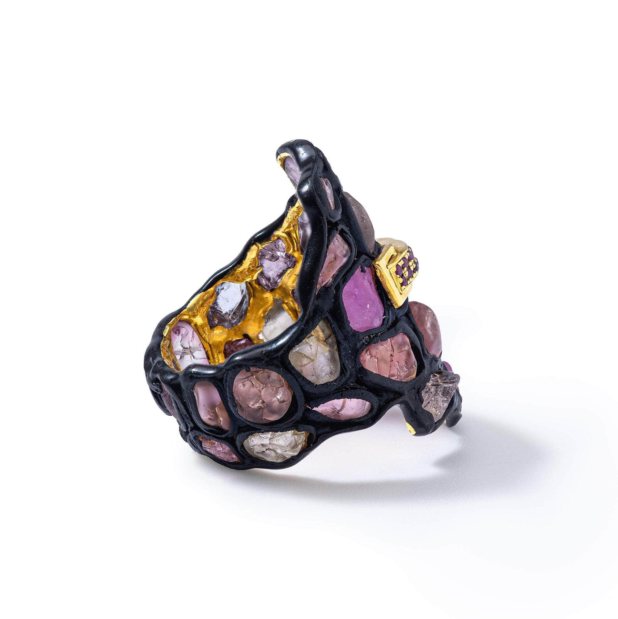 Krust Rough Spinel and Sapphire Ring GERMAN KABIRSKI