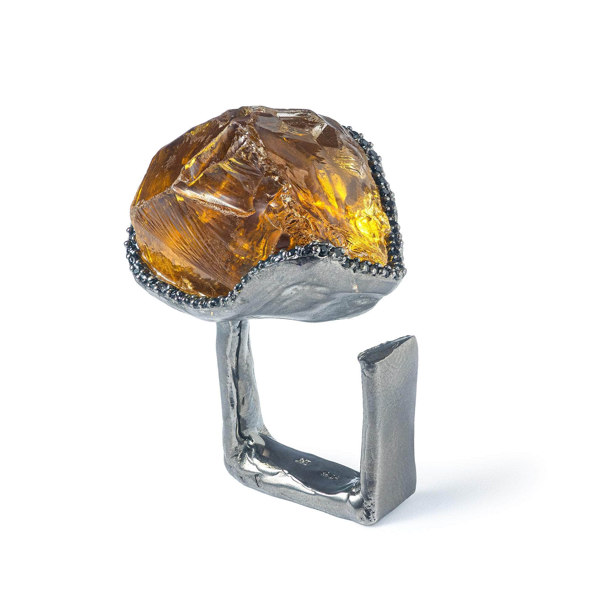 Hilda Rough Citrine and Spinel Ring GERMAN KABIRSKI