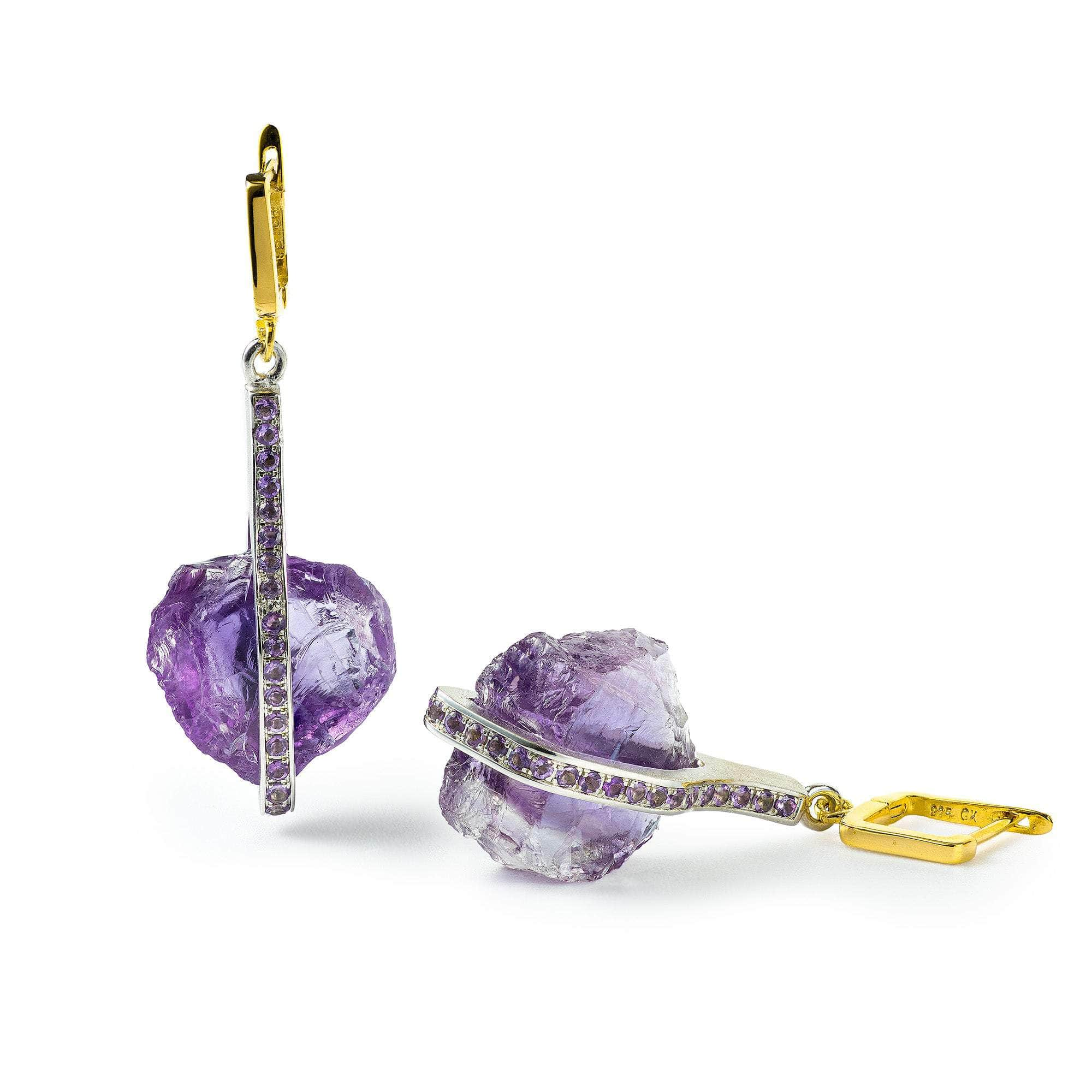 Mawe Rough Amethyst Earrings GERMAN KABIRSKI