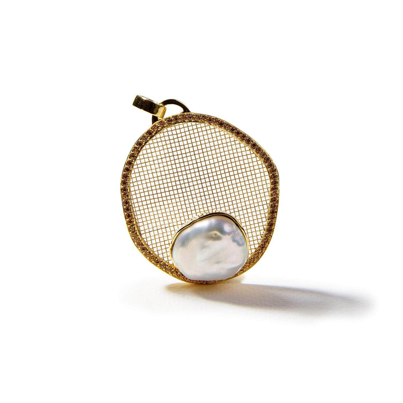 Pendant gold Rither Baroque Pearl and Yellow Sapphire Pendant Rither Baroque Pearl and Yellow Sapphire Pendant, Pendant by GERMAN KABIRSKI