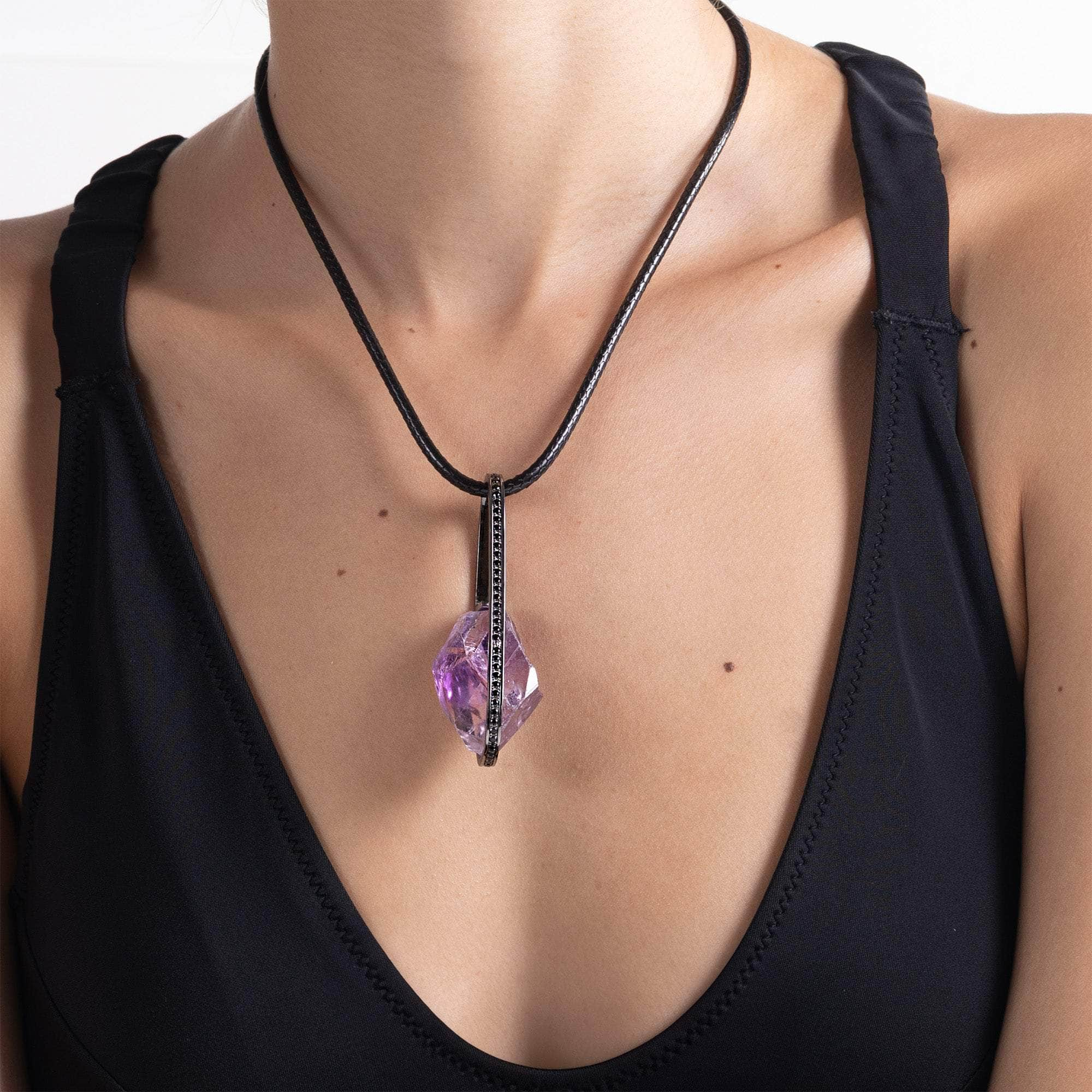 Roxo Rough Amethyst and Spinel Pendant GERMAN KABIRSKI