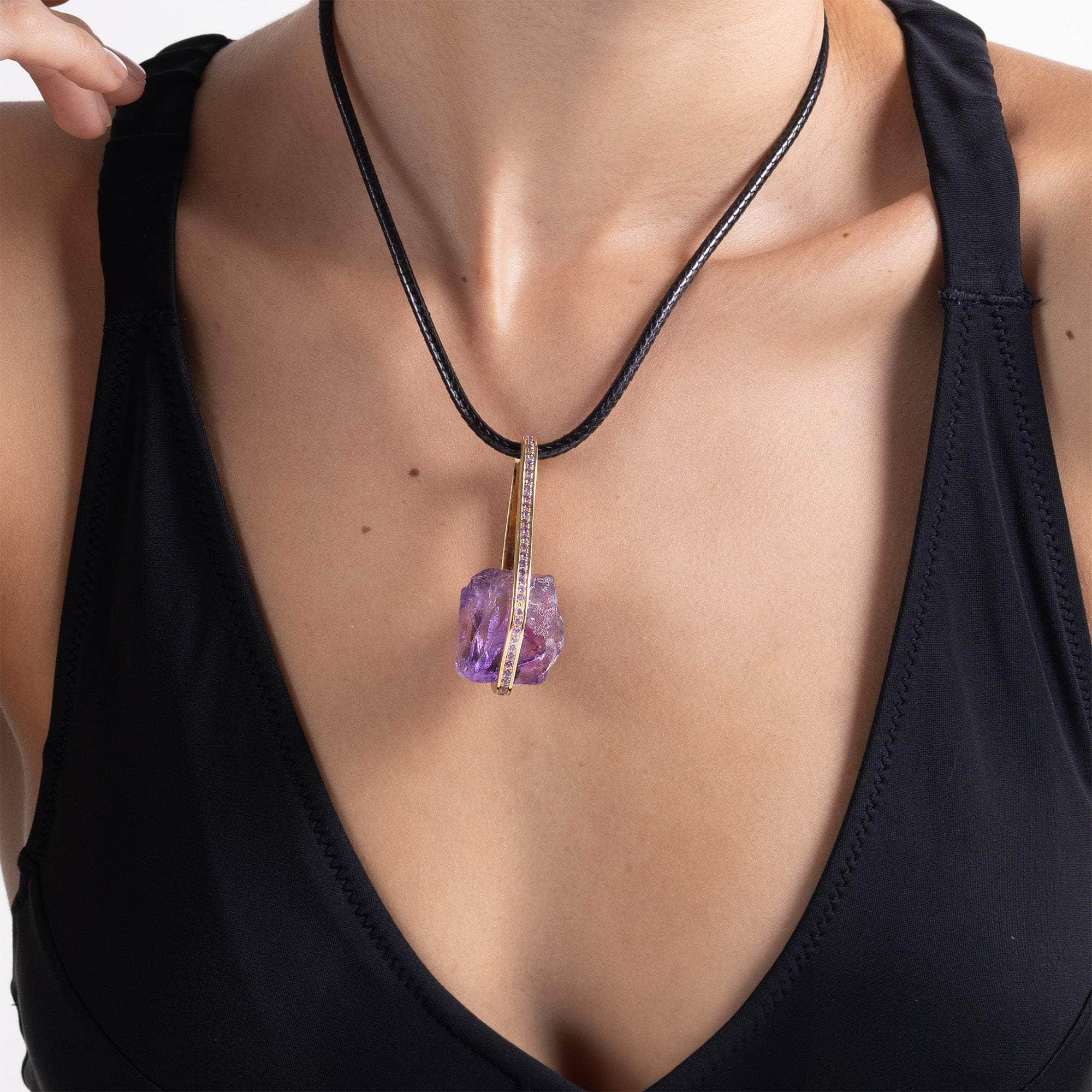 Morado Rough Amethyst Pendant GERMAN KABIRSKI