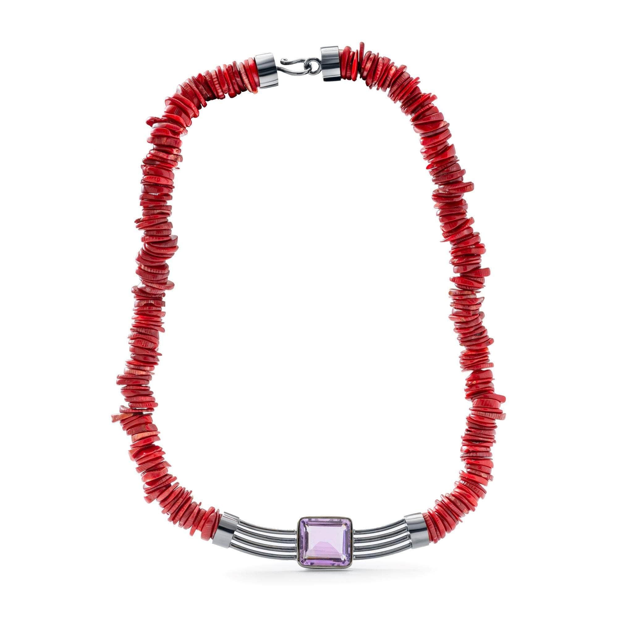 Erythros Amethyst and Coral Necklace GERMAN KABIRSKI