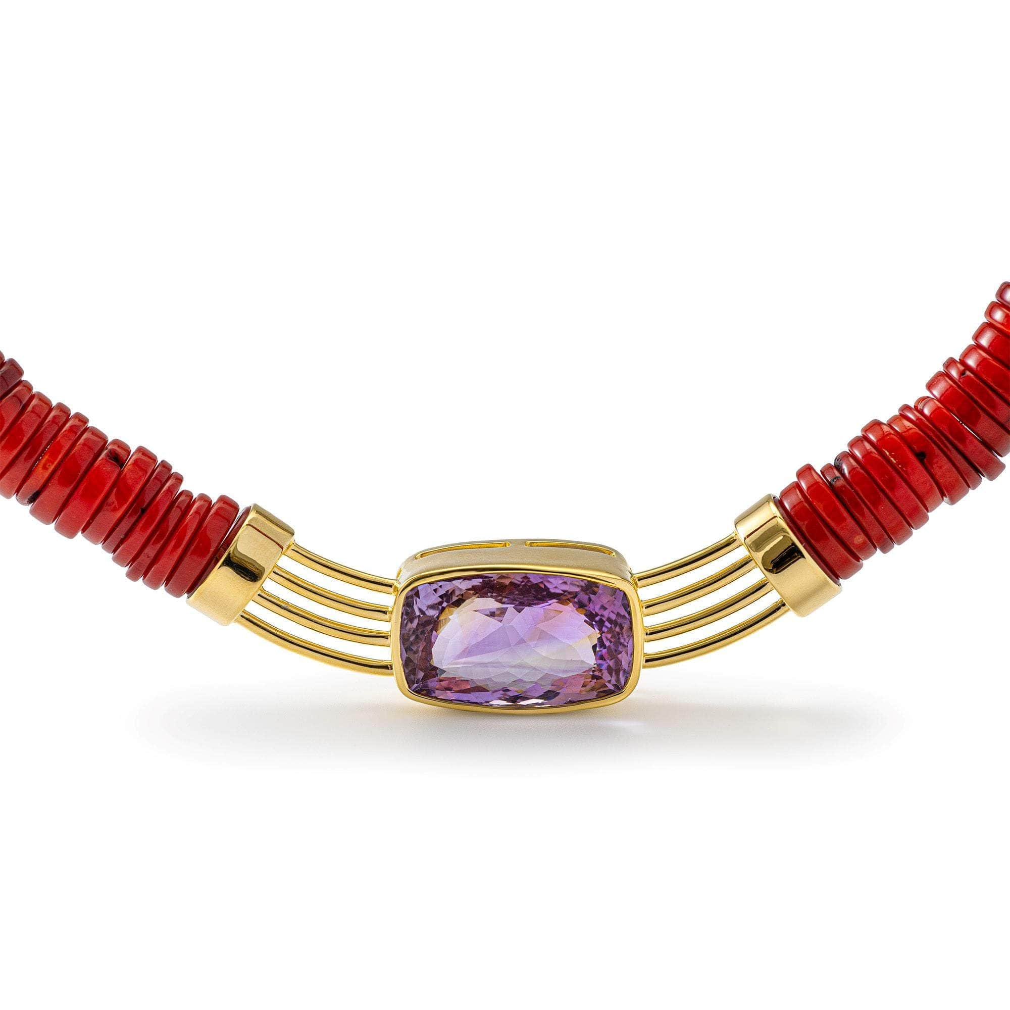 Porphyra Amethyst and Coral Necklace GERMAN KABIRSKI