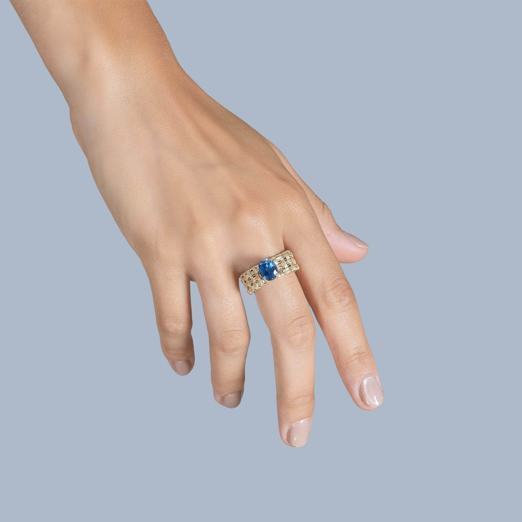 Ego Blue Sapphire and Mixed Sapphire Ring GERMAN KABIRSKI
