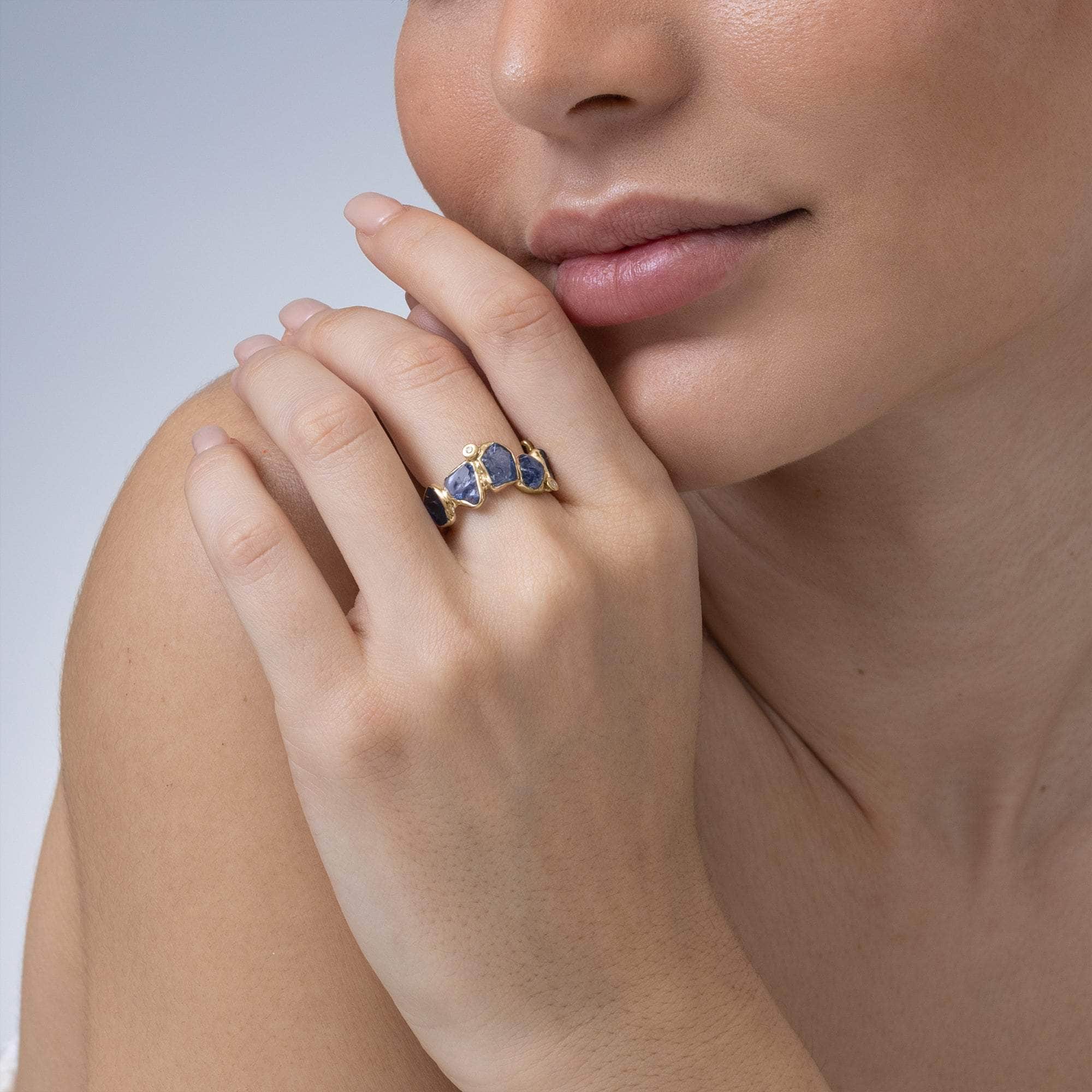 Cyrus Blue Sapphire and Diamond Ring GERMAN KABIRSKI