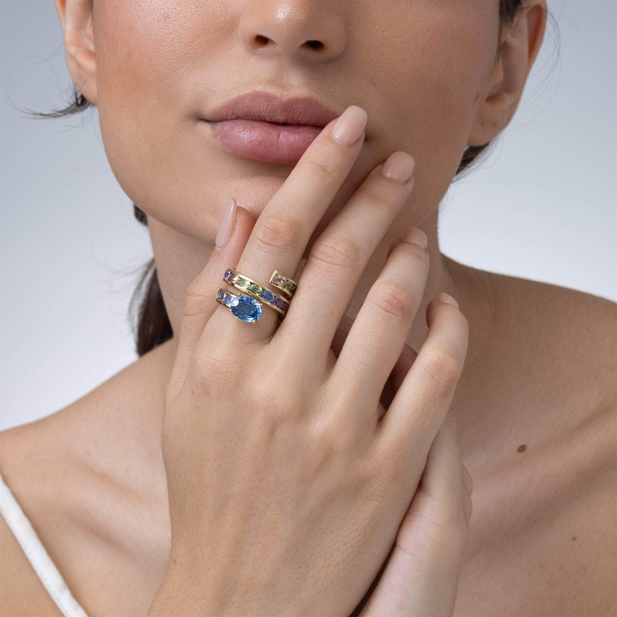 Rhode Fancy Sapphire and Blue Sapphire Ring GERMAN KABIRSKI