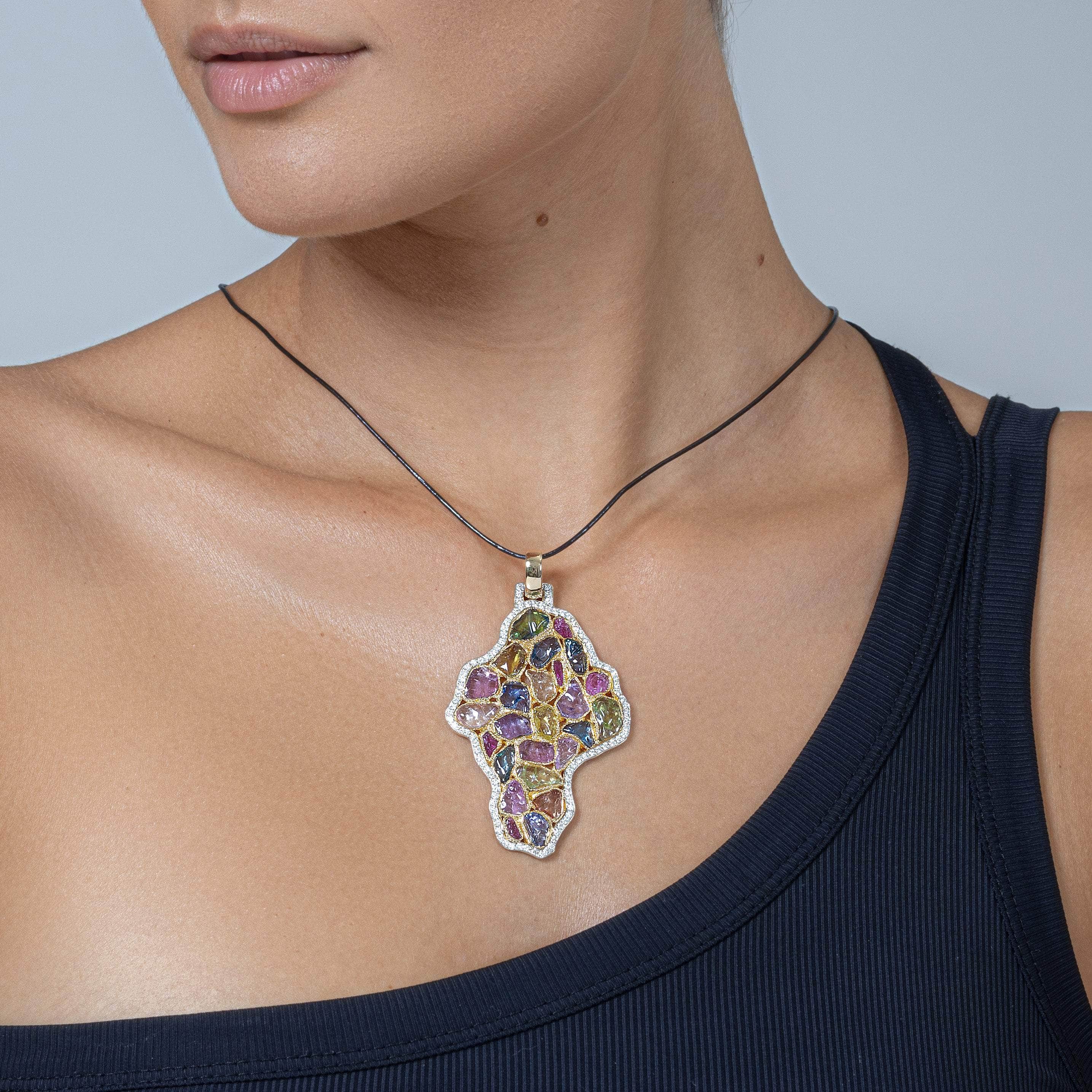 Horus Fancy Sapphire and Diamond Pendant GERMAN KABIRSKI