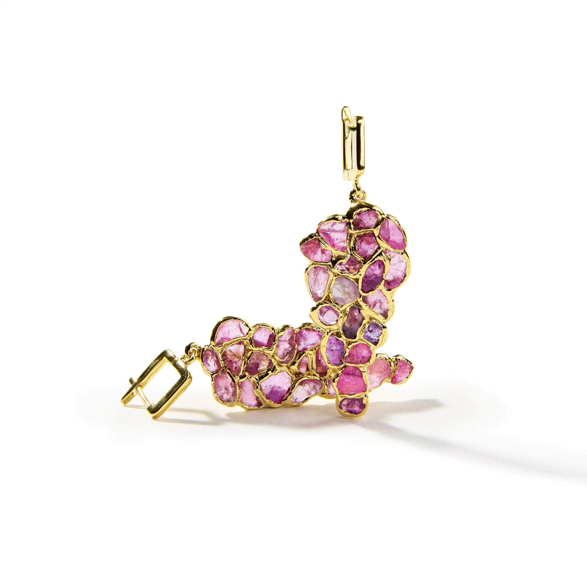 Lea Rough Pink Sapphire Earrings GERMAN KABIRSKI