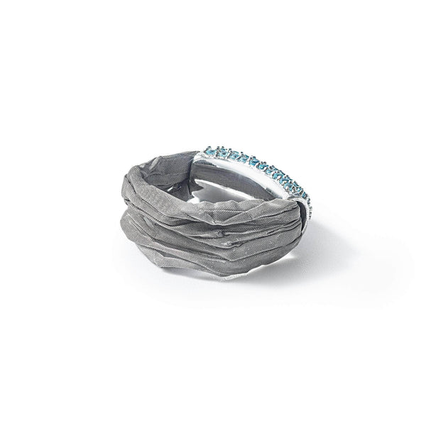 Wavelex Swiss Blue Topaz Ring (White Rhodium) GERMAN KABIRSKI