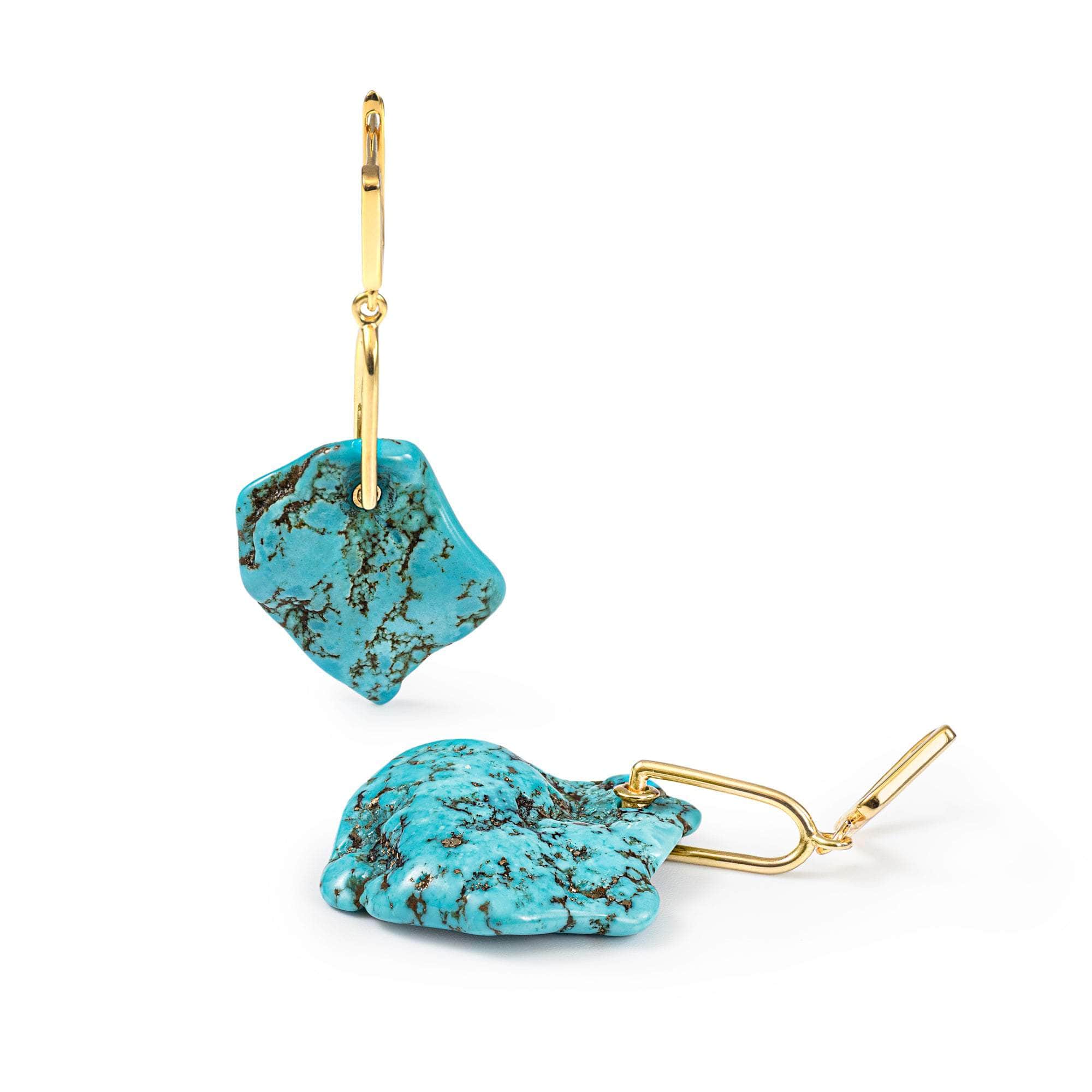 Ciott Rough Turquoise Earrings (Gold 18K) GERMAN KABIRSKI