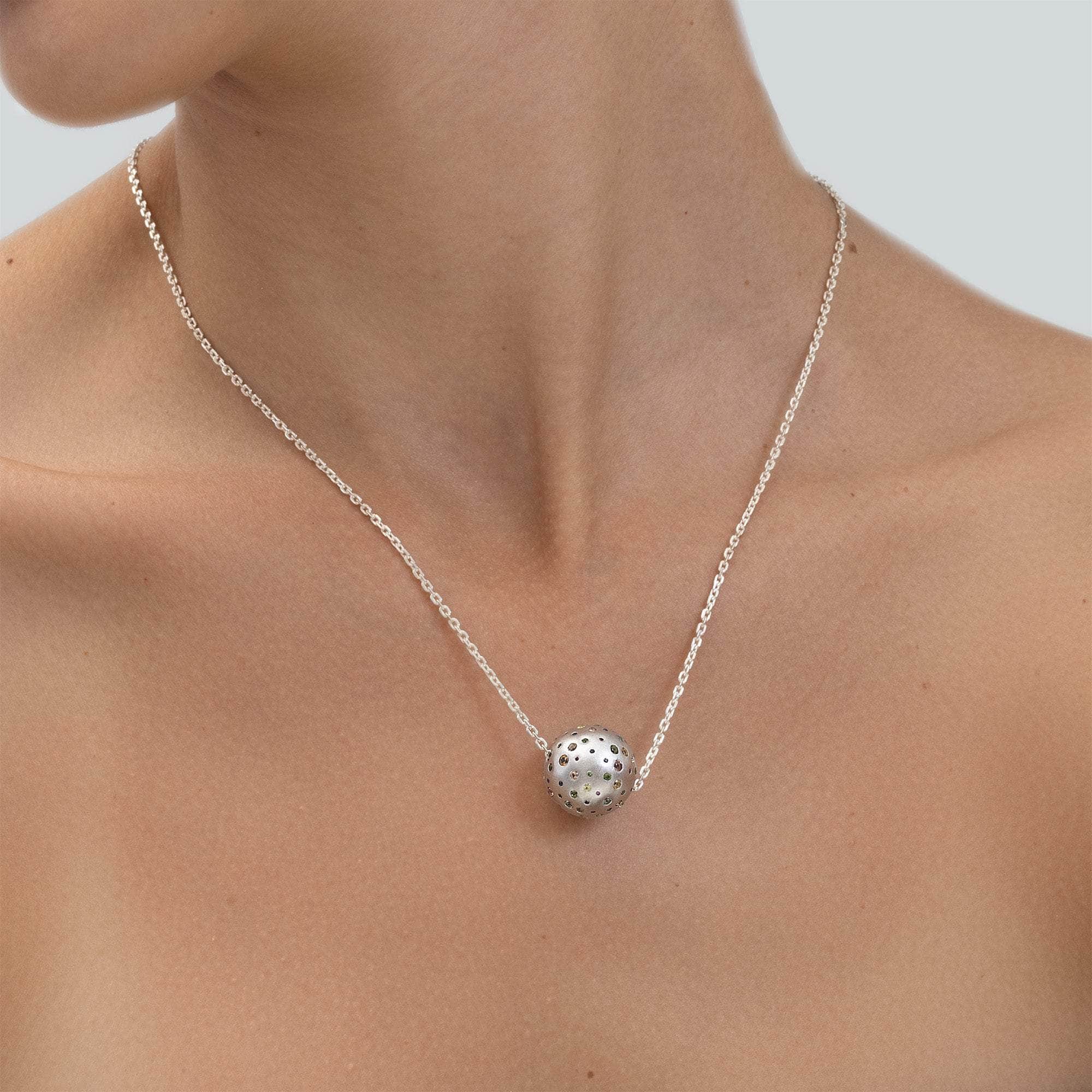 Dalia Mixed Sapphire Necklace (White Rhodium) GERMAN KABIRSKI