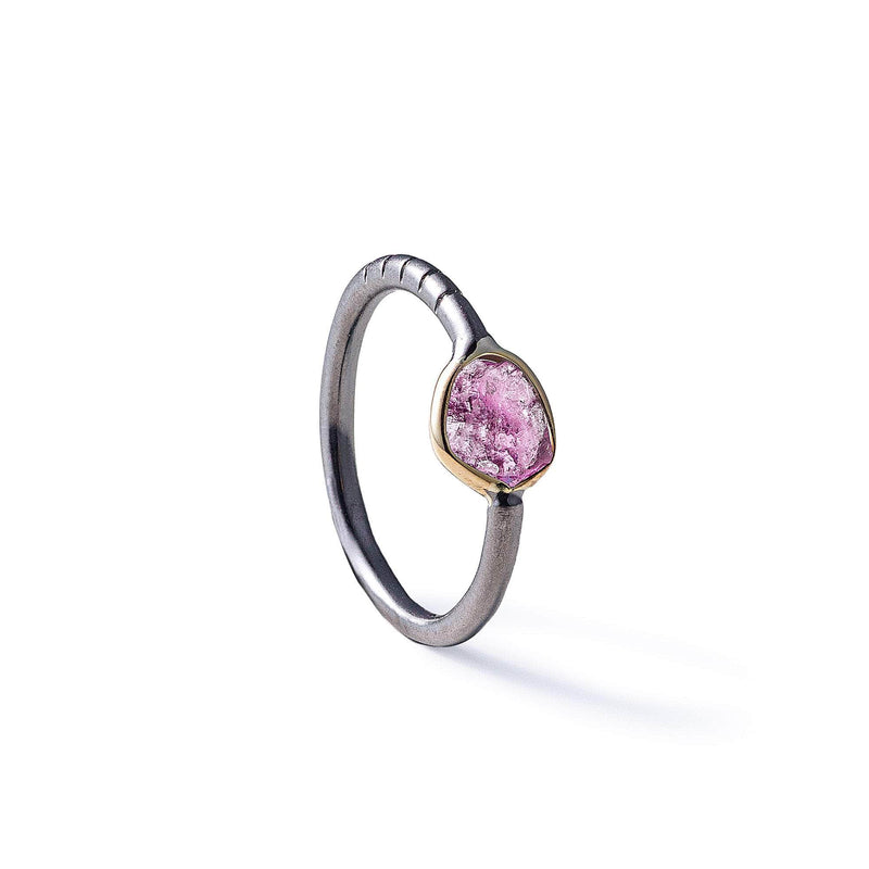 Sappho Rough Pink Sapphire Ring (Black Rhodium) GERMAN KABIRSKI