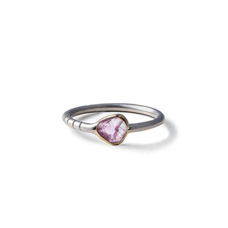 Sappho Rough Pink Sapphire Ring (White Rhodium) GERMAN KABIRSKI