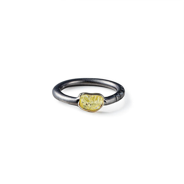 Aspa Rough Yellow Sapphire Ring (Black Rhodium) GERMAN KABIRSKI