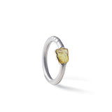 Aspa Rough Yellow Sapphire Ring (White Rhodium) GERMAN KABIRSKI