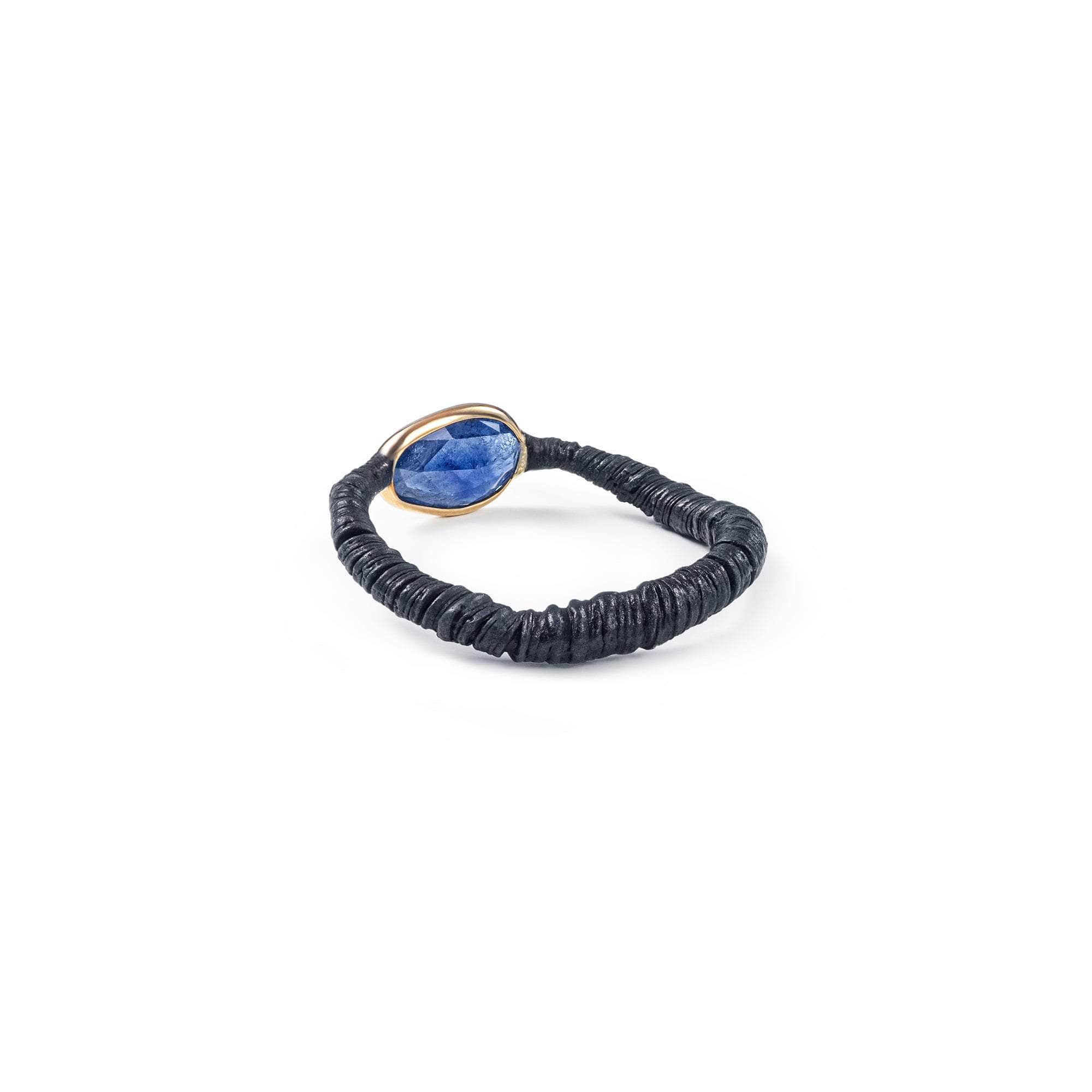 Musta Rough Blue Sapphire  Ring (Black Anthracite) GERMAN KABIRSKI