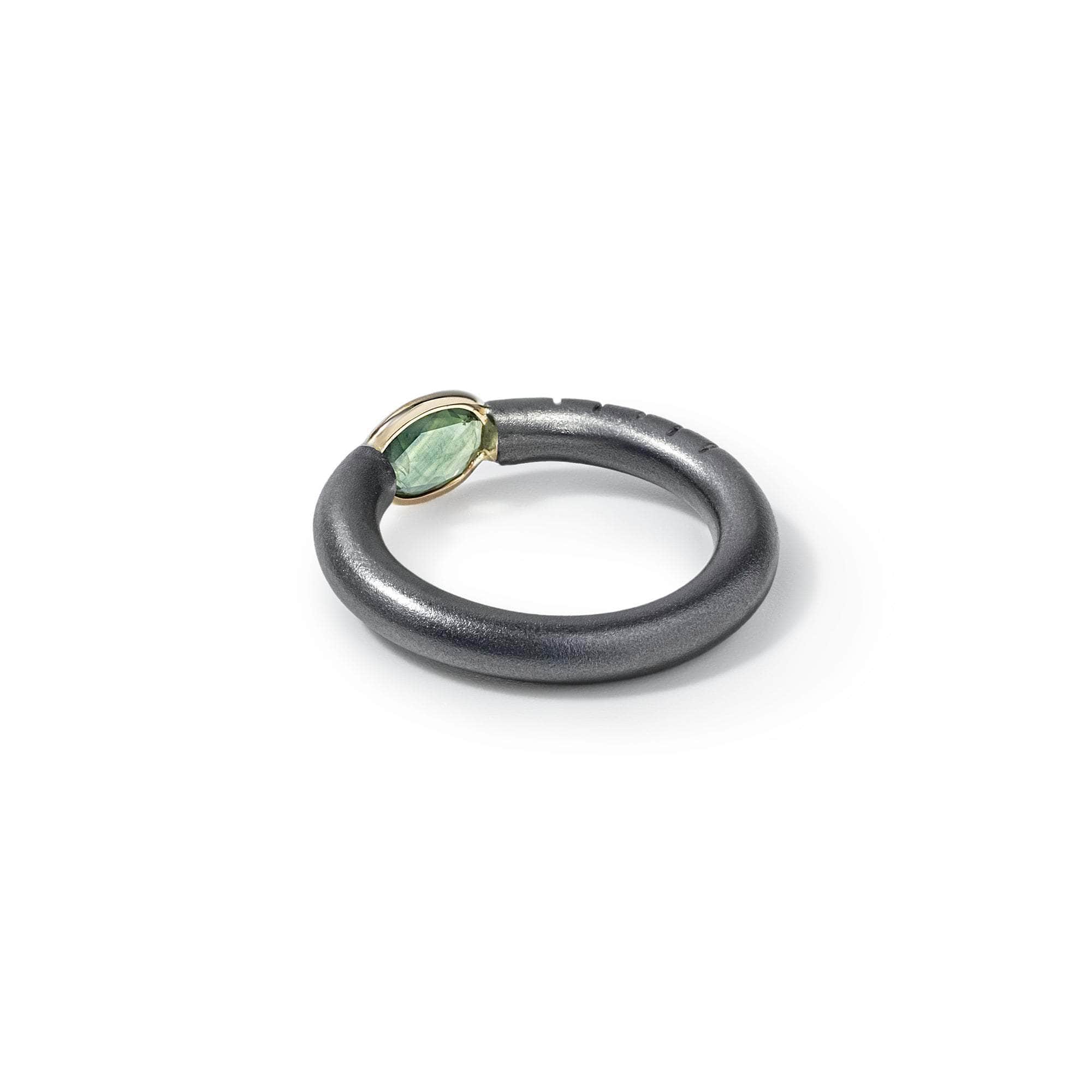 Thallo Green Sapphire Ring (Black Rhodium) GERMAN KABIRSKI