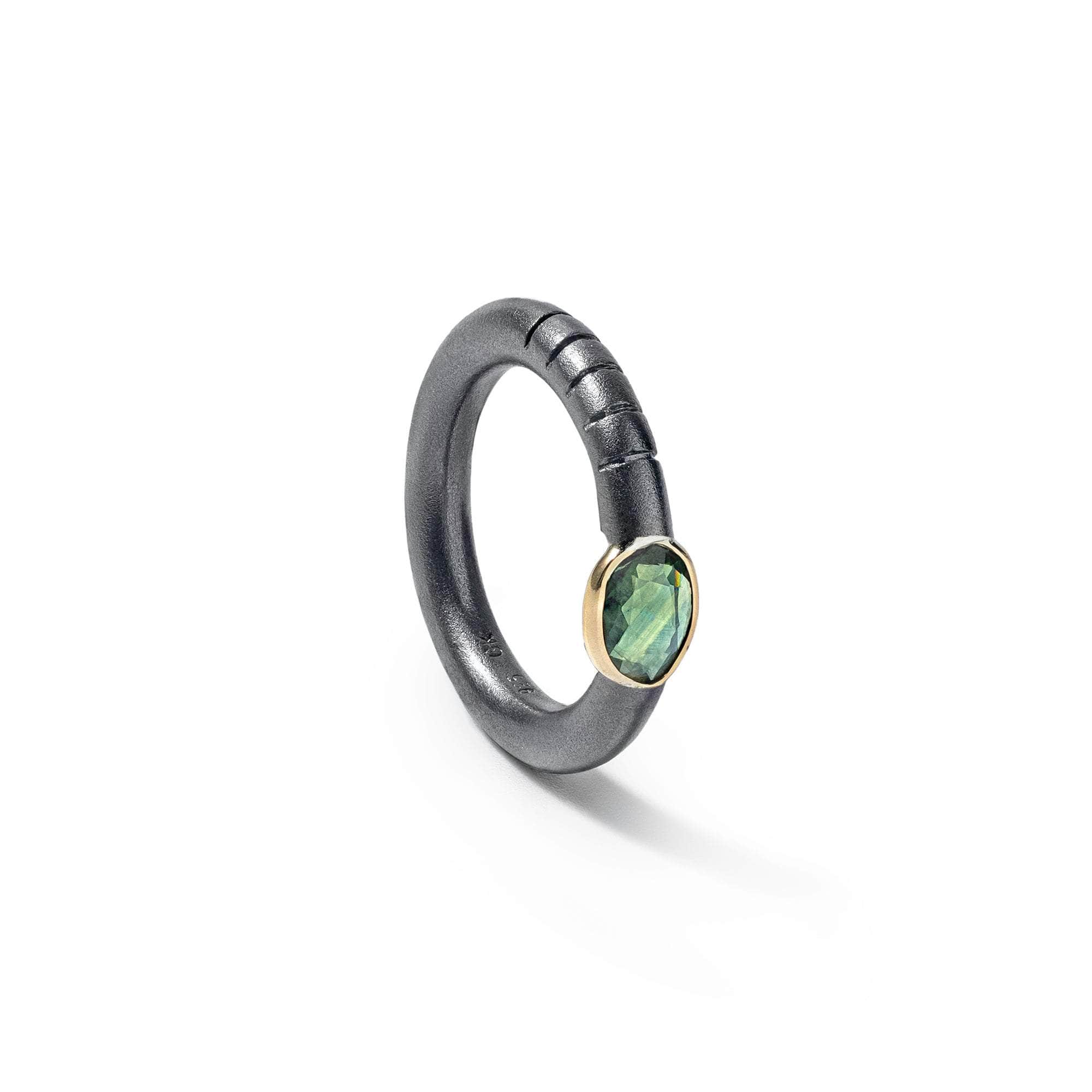 Thallo Green Sapphire Ring (Black Rhodium) GERMAN KABIRSKI