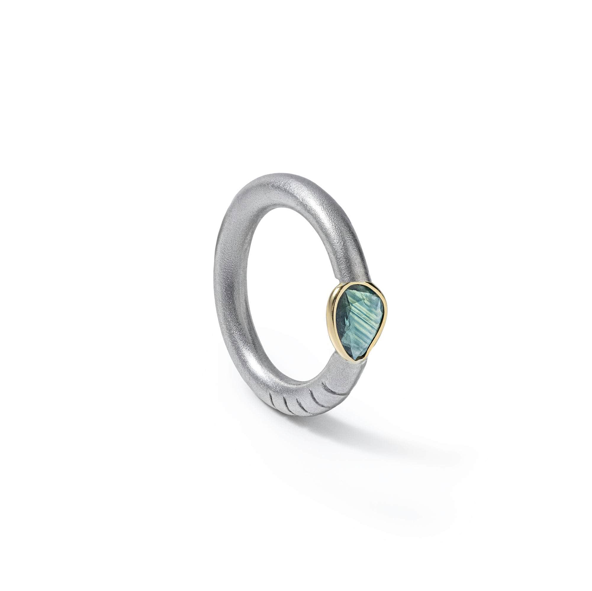 Thallo Green Sapphire Ring (White Rhodium) GERMAN KABIRSKI