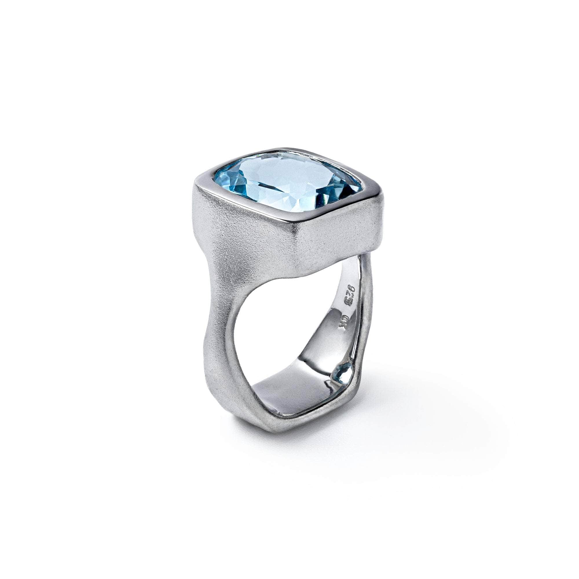 Magnus Blue Topaz Ring (White Rhodium) GERMAN KABIRSKI