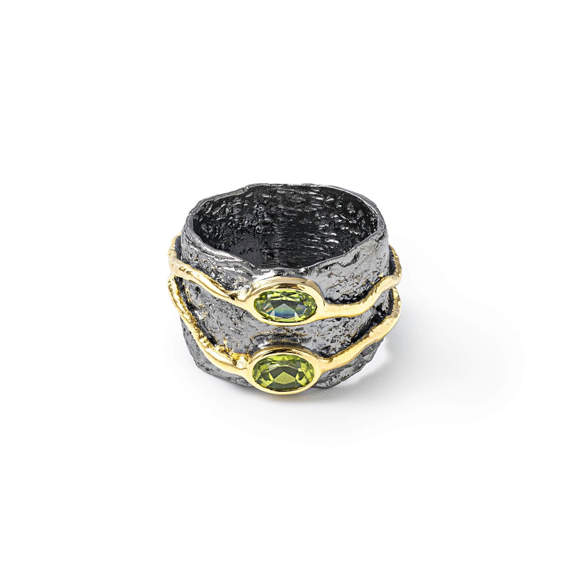 Electra Peridot Ring (Black Rhodium, Gold 18K) GERMAN KABIRSKI