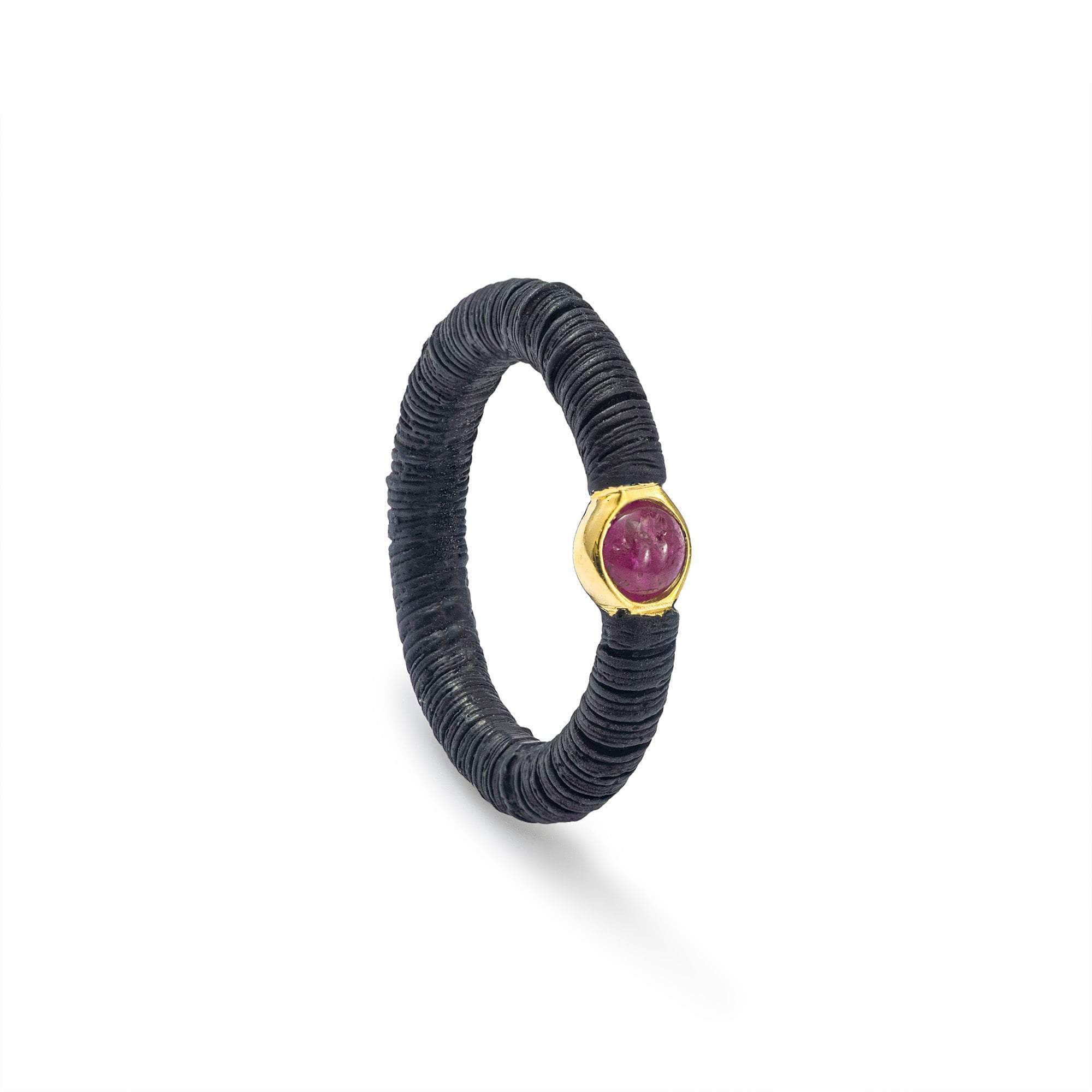 Sif Ruby Ring (Black Anthracite, Gold 18K) GERMAN KABIRSKI