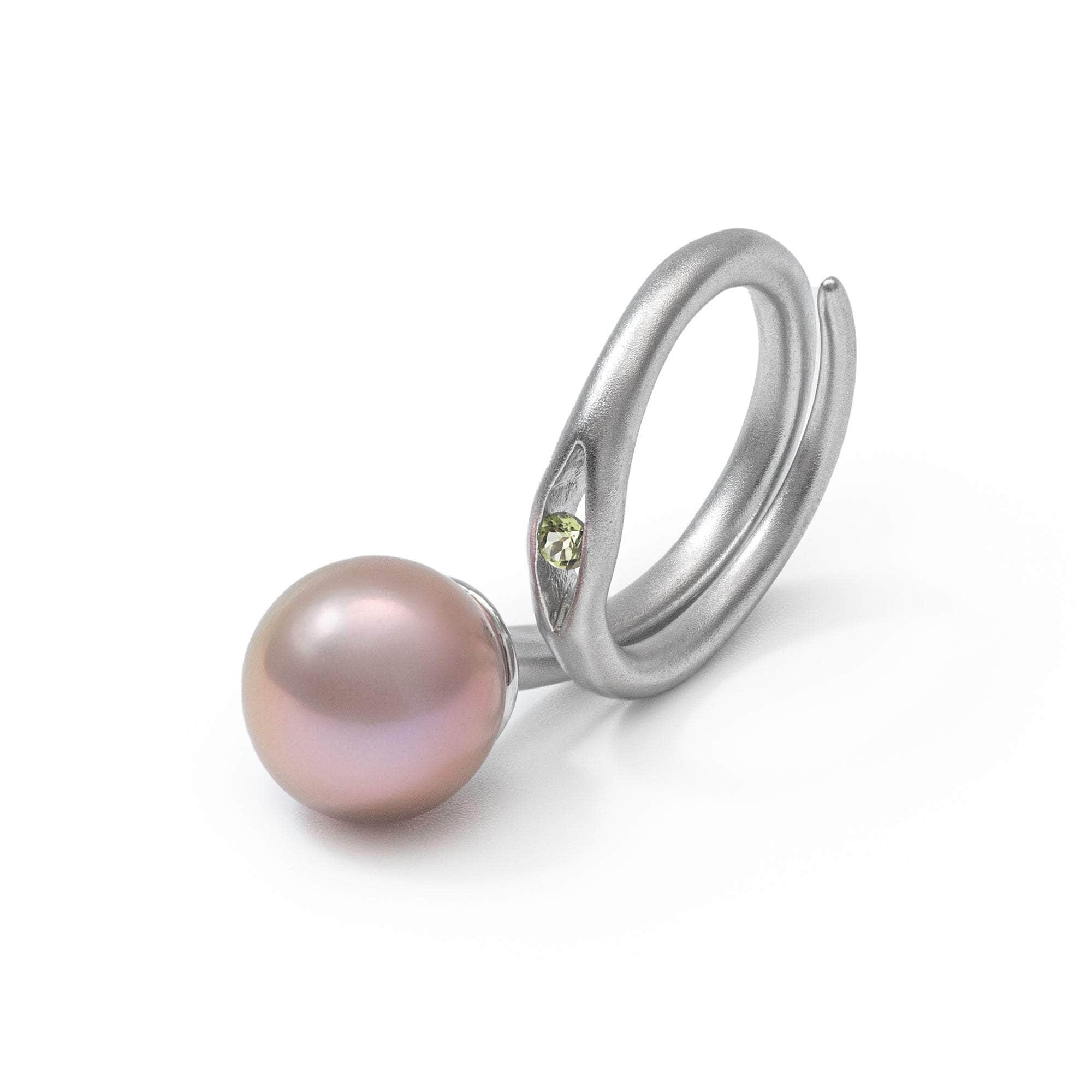 Roxe Purple Pearl and Peridot Ring (White Rhodium) GERMAN KABIRSKI