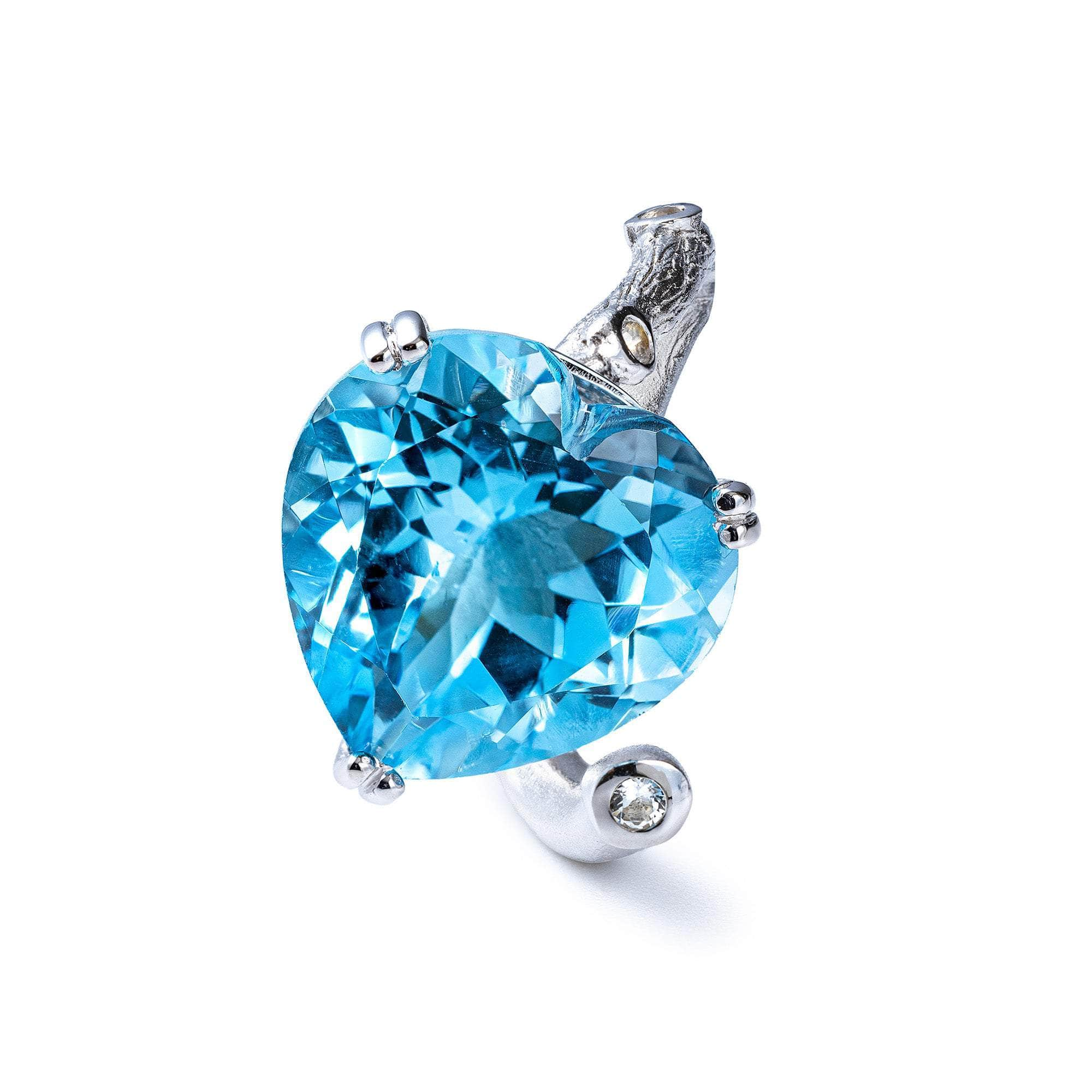 Cyanos Blue Topaz and White Topaz Ring GERMAN KABIRSKI