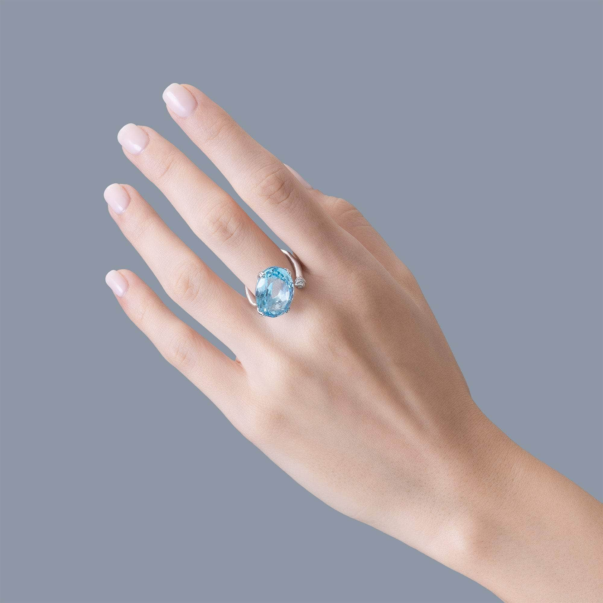 Veyra Blue Topaz and White Topaz Ring GERMAN KABIRSKI